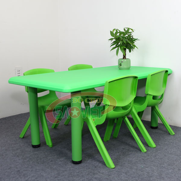 bàn ghế chữ nhật cho bé mầm non mẫu giáo bằng nhựa S013NB