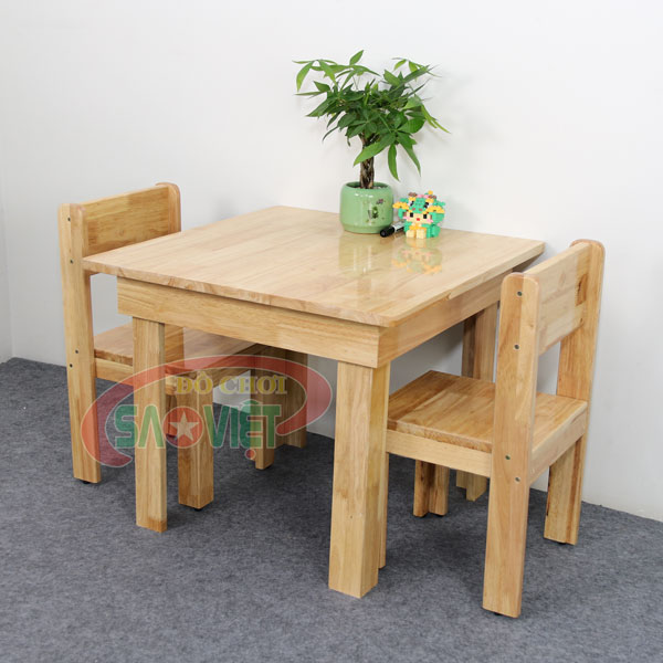 bộ bàn ghế gỗ 2 chỗ cho bé mầm non S013VF3