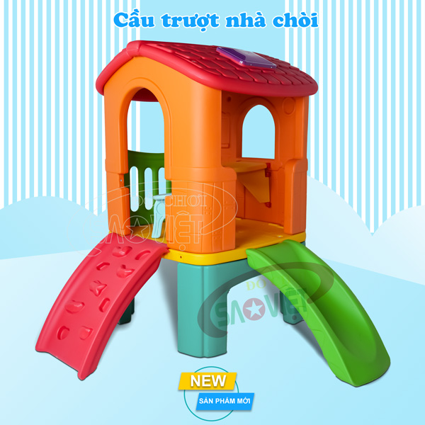 cầu trượt nhà chòi 1 khối cho bé ở VNVC S03NM028