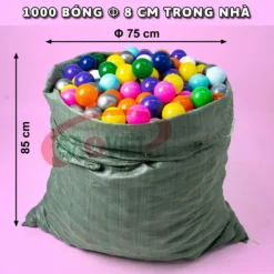 1000 bóng phi 8 cm dùng cho nhà banh trong nhà S08V0A