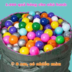 1000 quả bóng nhựa 80 mm cho nhà banh quây cũi S08V0A
