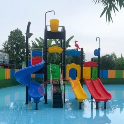 cầu trượt nước hồ bơi 3 máng trượt cho trẻ em S03NW015