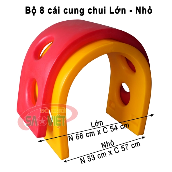 Kich-thuoc-bo-8-cai-cung-chui-mam-non-Lon-Nho-S07NB10 Kích thước bộ 8 cái cung chui mầm non Lớn Nhỏ S07NB10