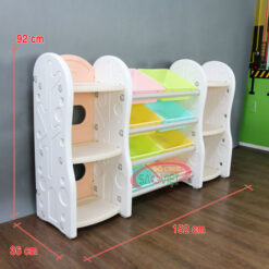 kích thước Kệ để đồ chơi cho bé mầm non bằng nhựa S014ND11