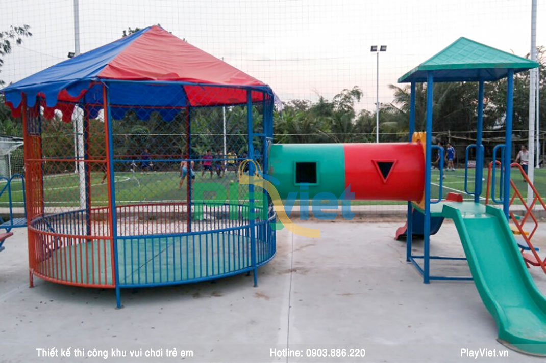 Nhà banh cầu trượt liên hoàn - khu vui chơi trẻ em công viên