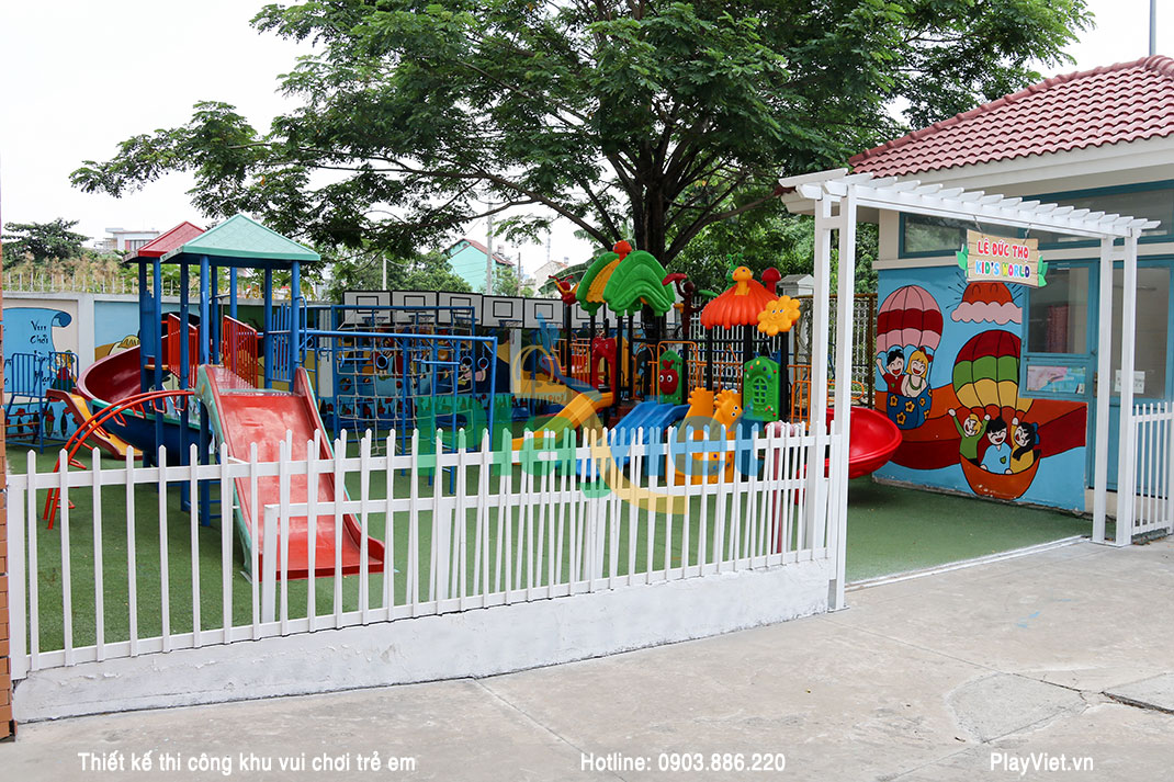 khu vui chơi vận động phát triển thể chất Kids World - Trường Tiểu Học Lê Đức Thọ Gò Vấp