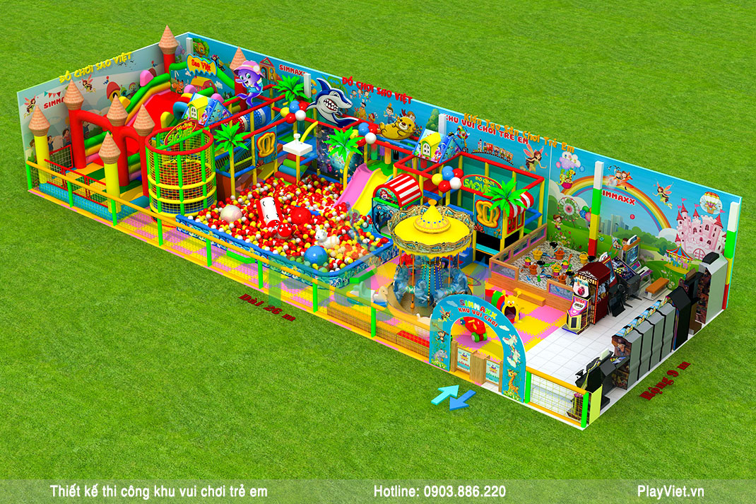 Mô hình thiết kế khu vui chơi trẻ em trong nhà 234m2 Simmaxx Nhật Huy