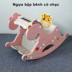 Ngựa bập bênh có nhạc cho bé S04NA10