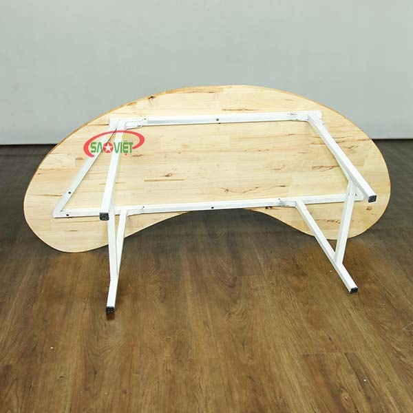 bàn bán nguyệt gỗ mầm non chân gấp S013VD2K 4