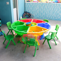 bàn chơi cát và nước 6 ô đa năng bằng nhựa S05N01A