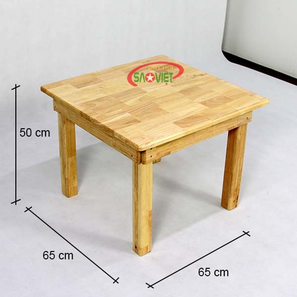 kích thước bàn ghế gỗ 4 chỗ cho bé mầm non S013VF03