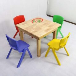 bàn ghế gỗ 4 chỗ cho bé mầm non S013VF03
