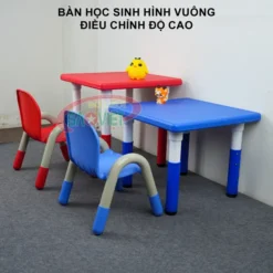 bộ bàn ghế học sinh hình Vuông tăng giảm chiều cao S013NF