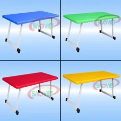 bàn mầm non mặt nhựa 2 lớp chân gấp gọn S013VB nhiều màu