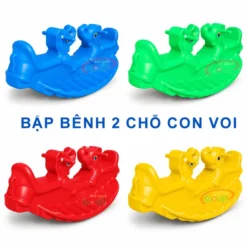 bập bênh con Voi 2 chỗ bằng nhựa S04NB01A