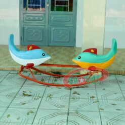 bập bênh đôi con cá heo bằng nhựa composite S04V11