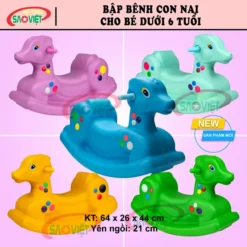 bập bênh đơn con Nai nguyên khối cho bé S04NA01A