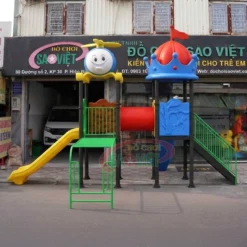 bộ vận động đa năng thang leo cầu trượt ống chui mầm non S03NB253