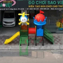 bộ vận động đa năng thang leo cầu trượt ống chui mầm non S03NB253