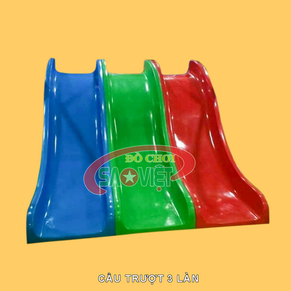 cầu trượt 3 máng đơn bằng nhựa composite NLDONCO140