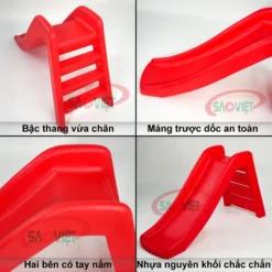 cầu trượt cho bé bằng nhựa nguyên khối cho nhà banh S03NK010