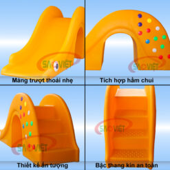 cầu trượt con HƯU vàng có ống chui cho bé S03NK06