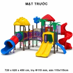 cầu trượt liên hoàn công viên máng xoắn mái kỳ lân S03NP001