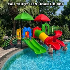 cầu trượt liên hoàn để thành hồ bơi S03NW21