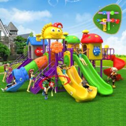 cầu trượt liên hoàn ngoài trời 4 khối s09nb195