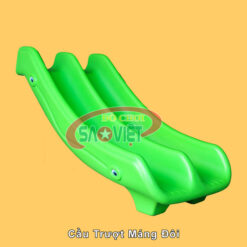Cầu trượt máng đôi cho khu vui chơi bằng nhựa NL04DOIPE80