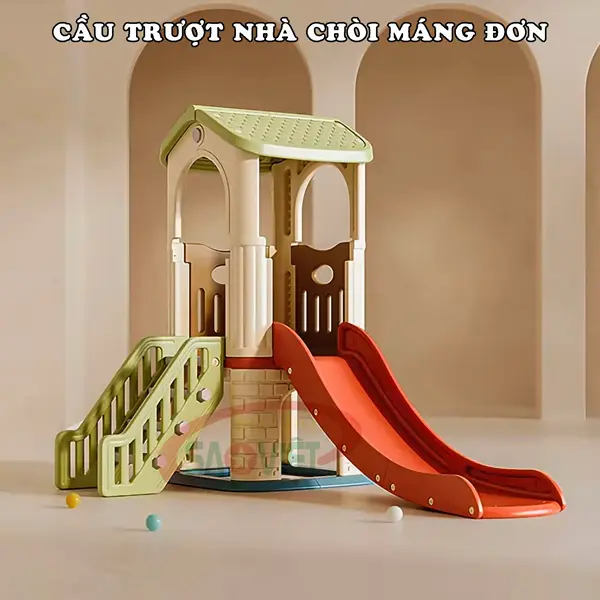 cầu trượt nhà chòi máng đơn cho bé S03NM092