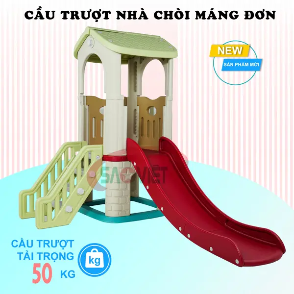 cầu trượt nhà chòi máng đơn cho bé S03NM092