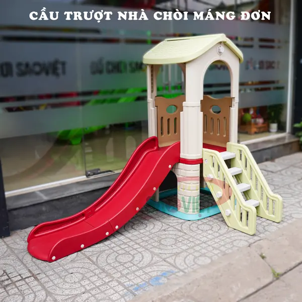 cầu trượt nhà chòi máng đơn cho bé S03NM092