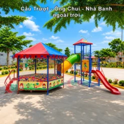 cầu trượt ống chui nhà banh ngoài trời cho bé S08V01