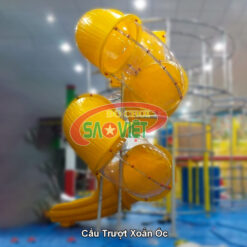Cầu trượt ống xoắn ốc 2 tầng cho trẻ em bằng nhựa NL04X280