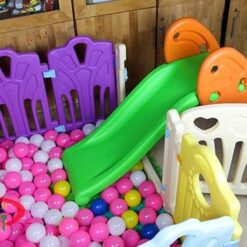 combo nhà banh cầu trượt mini cho bé s08n18 2