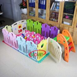 combo nhà banh cầu trượt mini cho bé s08n18