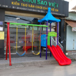 combo xích đu cầu trượt nhà chòi liên hoàn ngoài trời cho trẻ em S03NB240