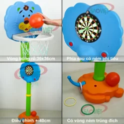 cột ném bóng rổ và ném vòng có tăng chỉnh chiều cao cho bé S07NC11