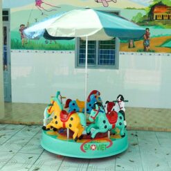 đu quay mâm xoay 5 con ngựa có dù s06v10