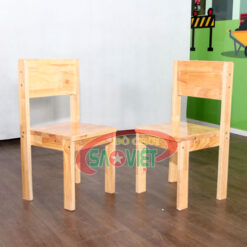 ghế cho bé mầm non bằng gỗ cao su chống nước S012VD