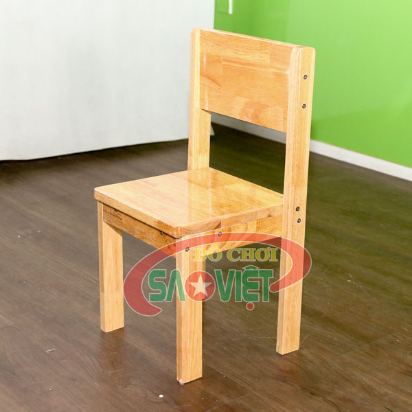 ghế cho bé mầm non bằng gỗ cao su chống nước S012VD