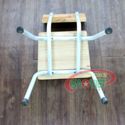 ghế cho bé mầm non mặt ván gỗ chân sắt S012VC02