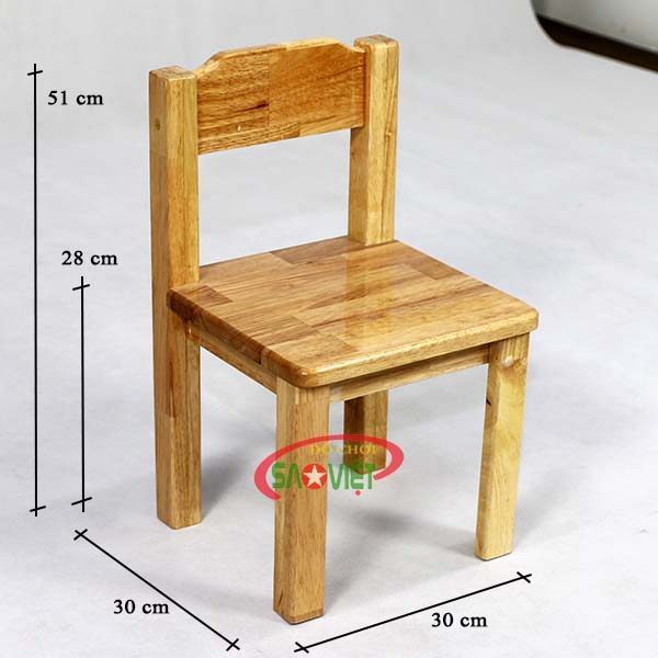 kích thước ghế gỗ cho bé mầm non S012VD3