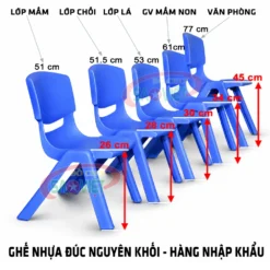 ghế nhựa mầm non đúc nguyên khối hàng nhập khẩu S012NA