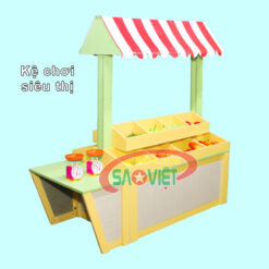 Kệ cho bé chơi siêu thị bằng gỗ S014VC02