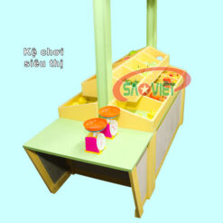 Kệ cho bé chơi siêu thị bằng gỗ S014VC02