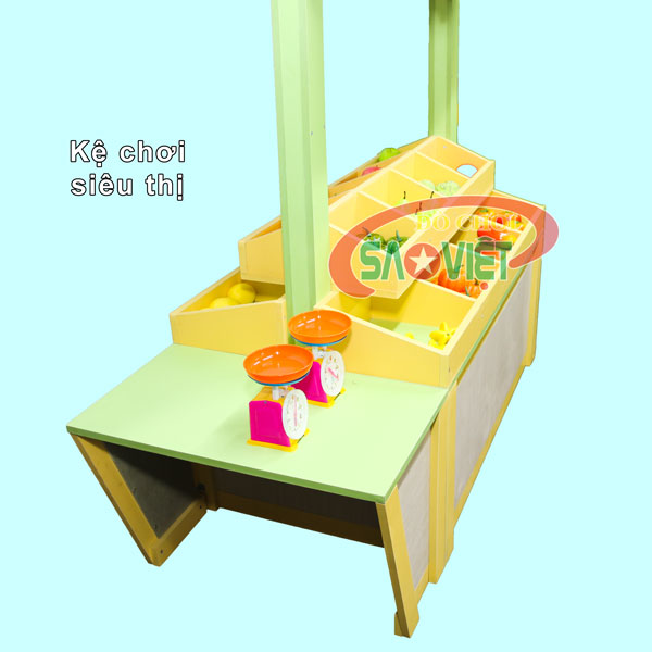 kệ cho bé chơi siêu thị bằng gỗ S014VC02