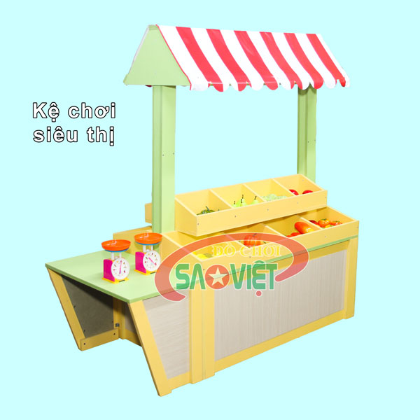 kệ cho bé chơi siêu thị bằng gỗ S014VC02