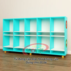 kệ để cặp giỏ dép mầm non bằng ván MFC phủ melamin S014TCD03
